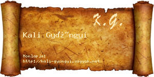 Kali Gyöngyi névjegykártya
