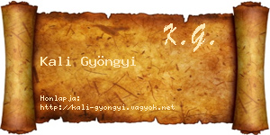 Kali Gyöngyi névjegykártya